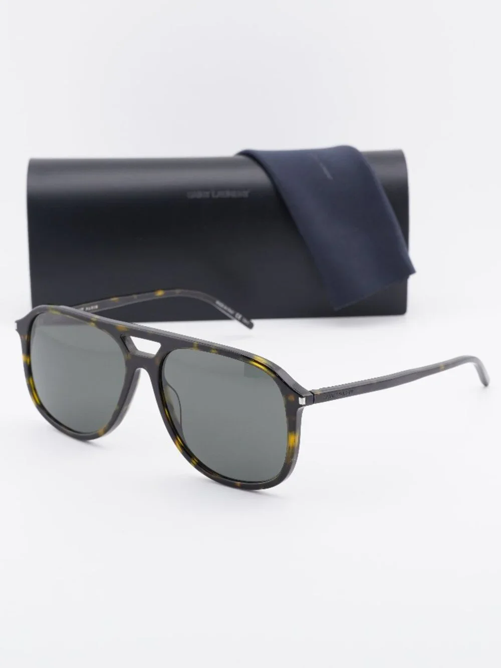 Saint Laurent SL476 004 Aviator Sunglasses - Havana / Grey